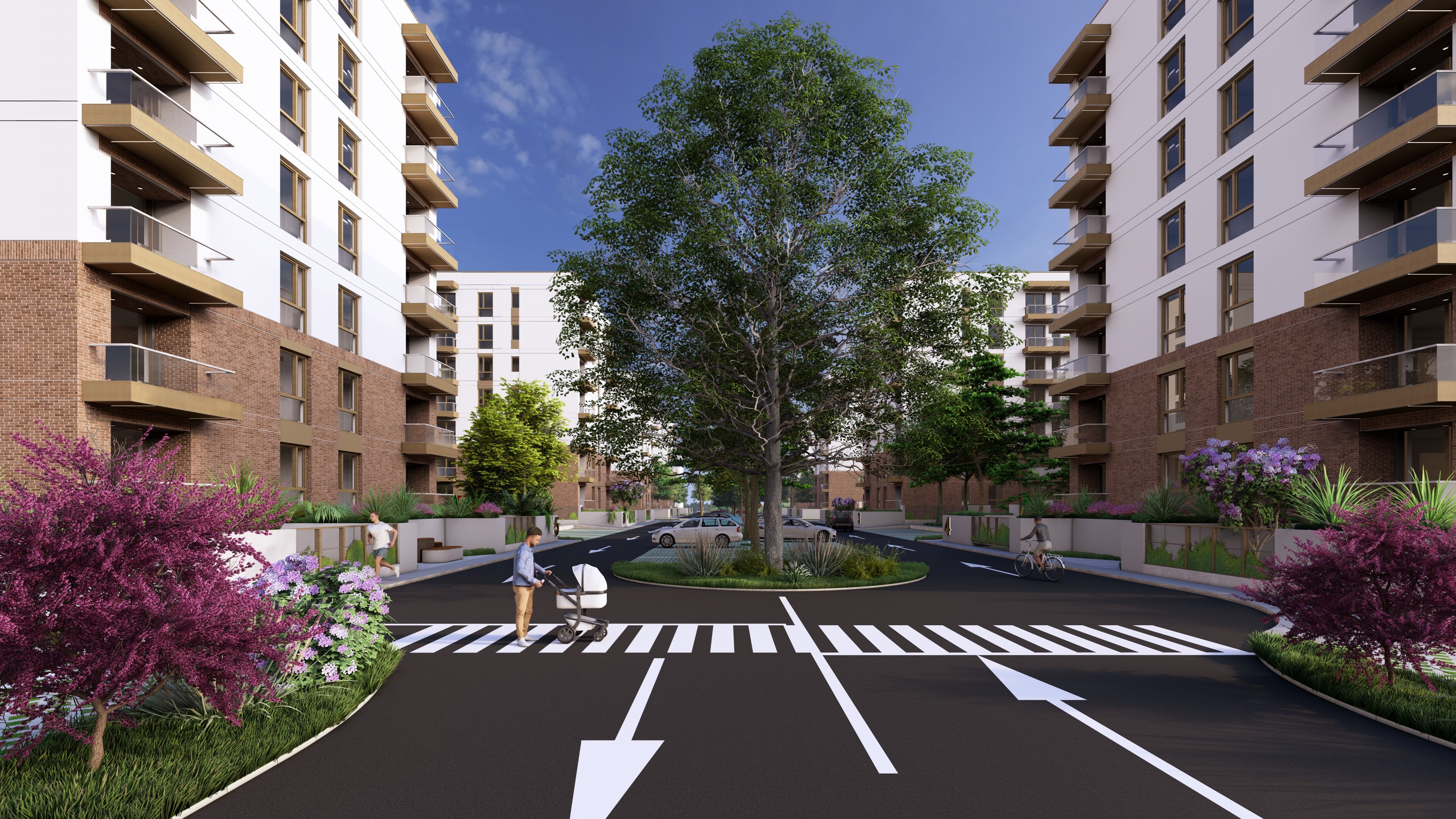 Intrarea în ansamblul rezidențial Avangarde Harmony