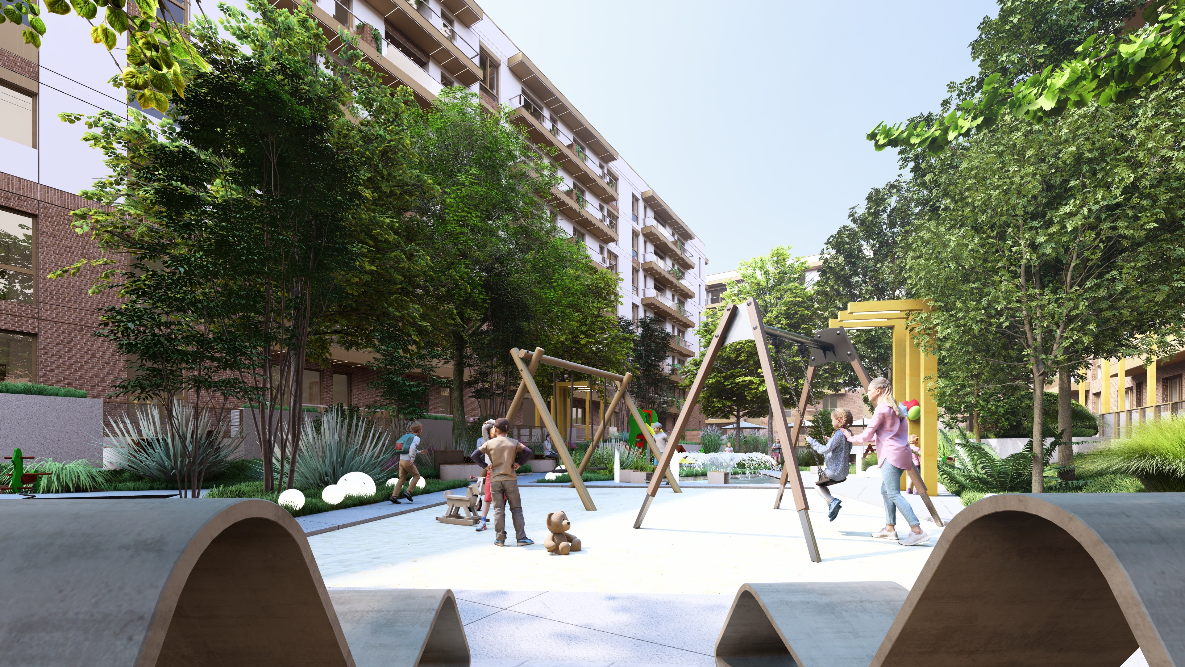 Loc de joacă pentru copii cu leagăne