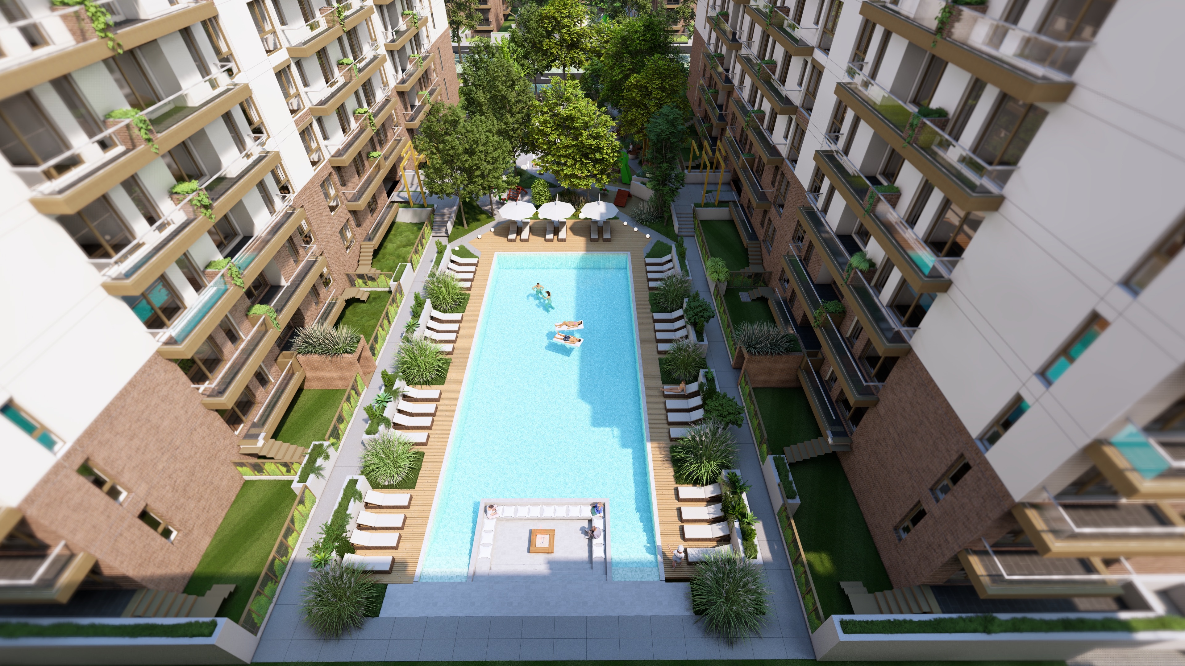 Vedere aeriană piscinã exterioară Avangarde Harmony